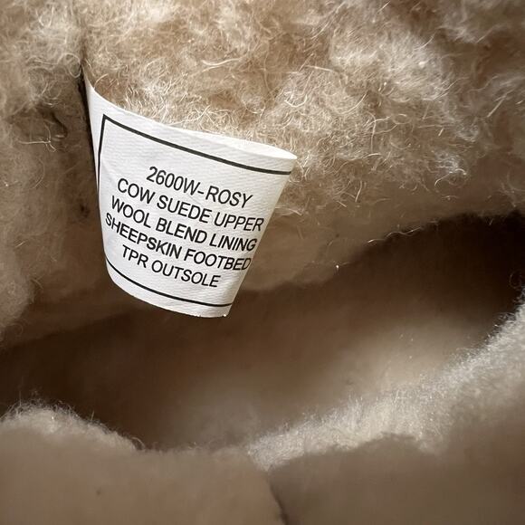 BEARPAW women's snow booties shoe size 5 Tan brown suede upper ROSY button up - Picture 5 of 8